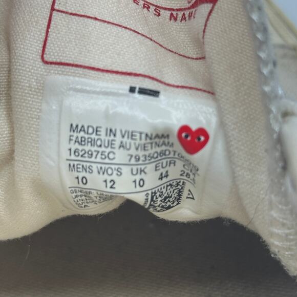 CONVERSE x PLAY Comme des Garçons Chuck 70 Multi Heart Sz 10M 12W - Picture 9 of 9